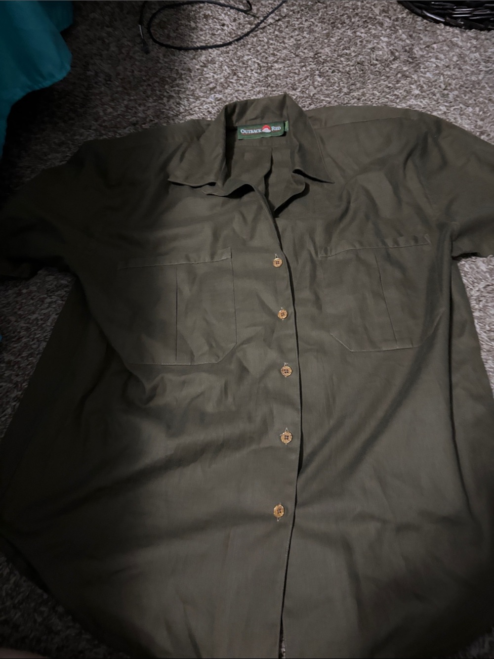 Outback Red Men's Olive Button-Front Shirt Jacket